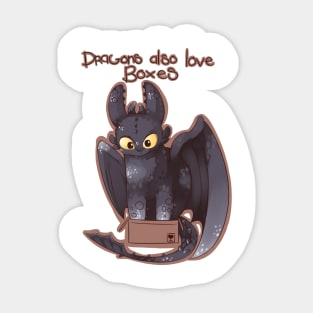 Even dragons love boxes Sticker